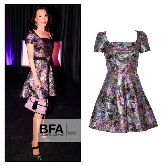 VALENTINO Bambolina Mini Dress Butterfly Metallic Jacquard Multicolor IT 40 US 4 - Picture 1 of 16